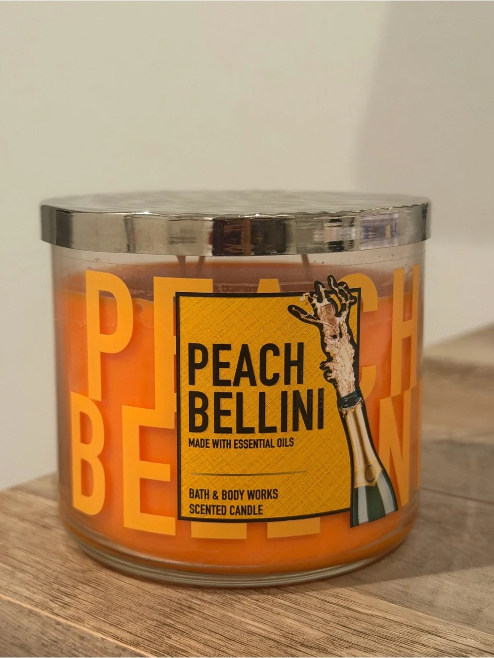 Bath & Body Works Peach Bellini 3 Wick Candle